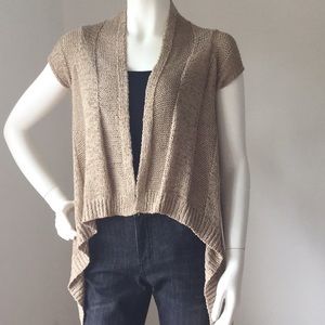 Guess Crochet Knit Asymmetric Hem Open Cardigan XS